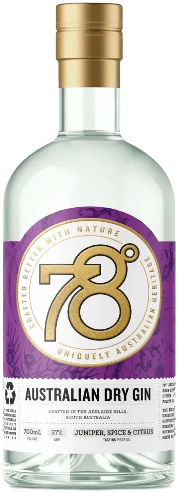 Buy 78 Degrees Australian Dry Gin 700ml Online at Barrel and Batch