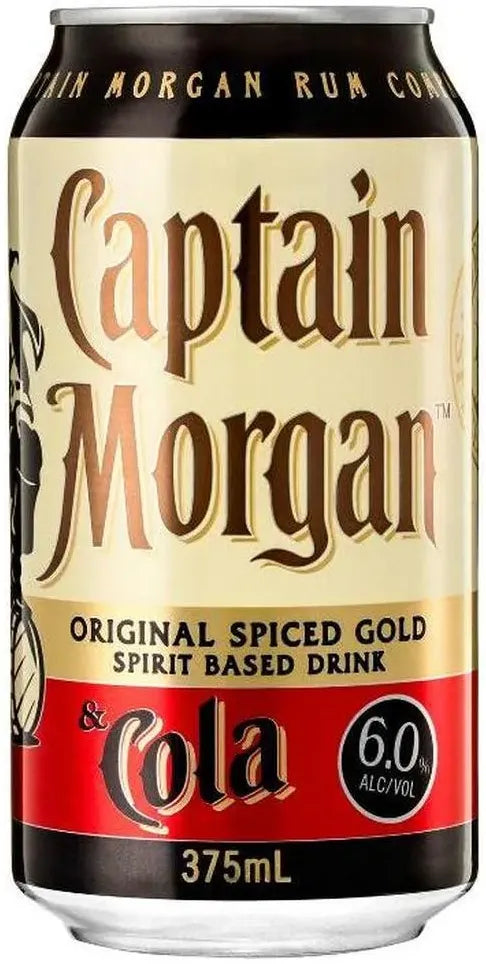Captain Morgan Rum & Cola 6% 10 Pack Cans 375ml | Barrel & Batch