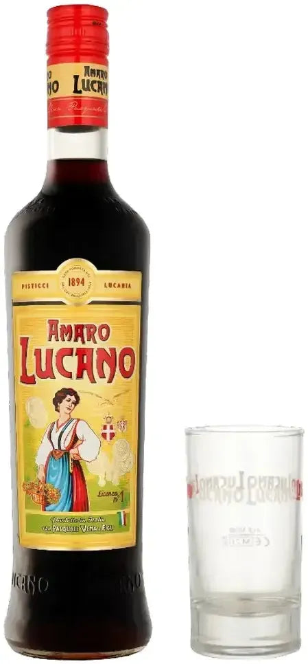Buy Amaro Lucano & Glass Pack 700ml Online at Barrel and Batch