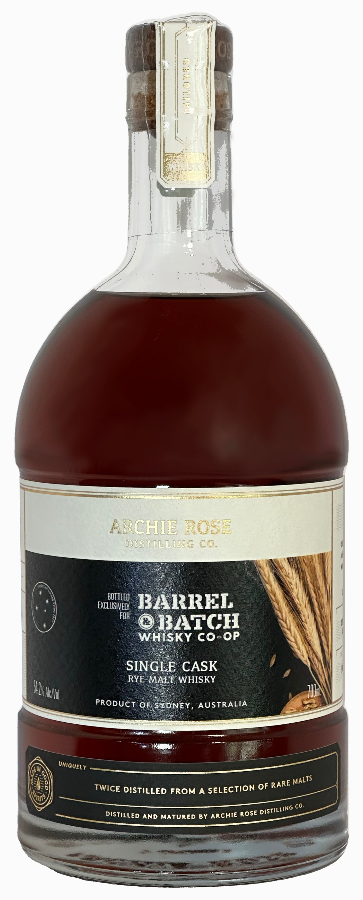 Archie Rose Distilling Co. Virgin American Oak Single Cask Rye - Barrel & Batch Exclusive 700ml-Spirits-Archie Rose Distilling Co.-Afterpay-Alcohol-Delivery-Barrel-and-Batch-
