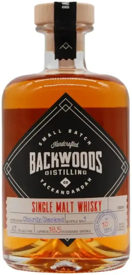 Buy Backwoods Batch 10 Ex Chardonnay Cask Smoked Whisky 500ml Online at Barrel and Batch