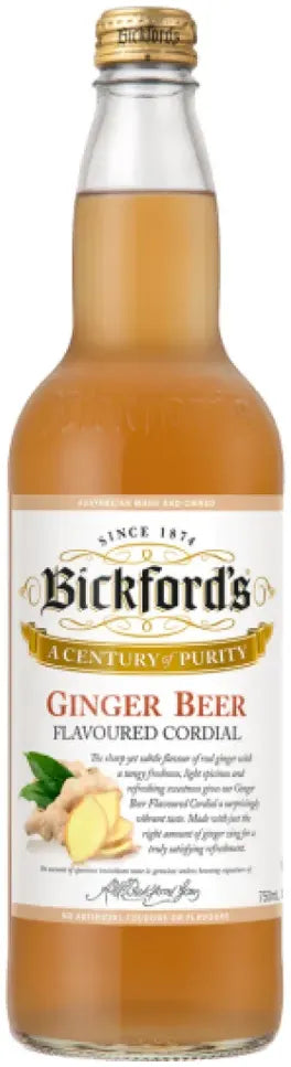 Bickfords Ginger Beer Cordial 750ml-Non-Alcoholic-Bickfords-Afterpay-Alcohol-Delivery-Barrel-and-Batch-