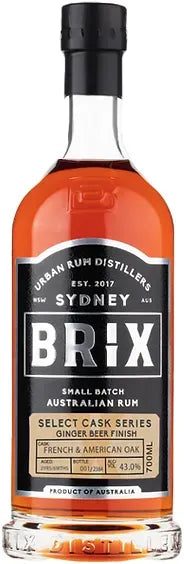 Buy Brix Select Cask Ginger Beer Finish Australian Rum 700ml Online at Barrel and Batch