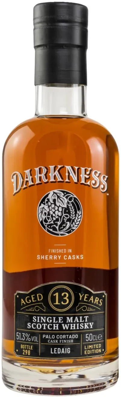 Buy Darkness 13 Year Old Ledaig Palo Cortado Finish Peated Whisky 500ml Online at Barrel and Batch