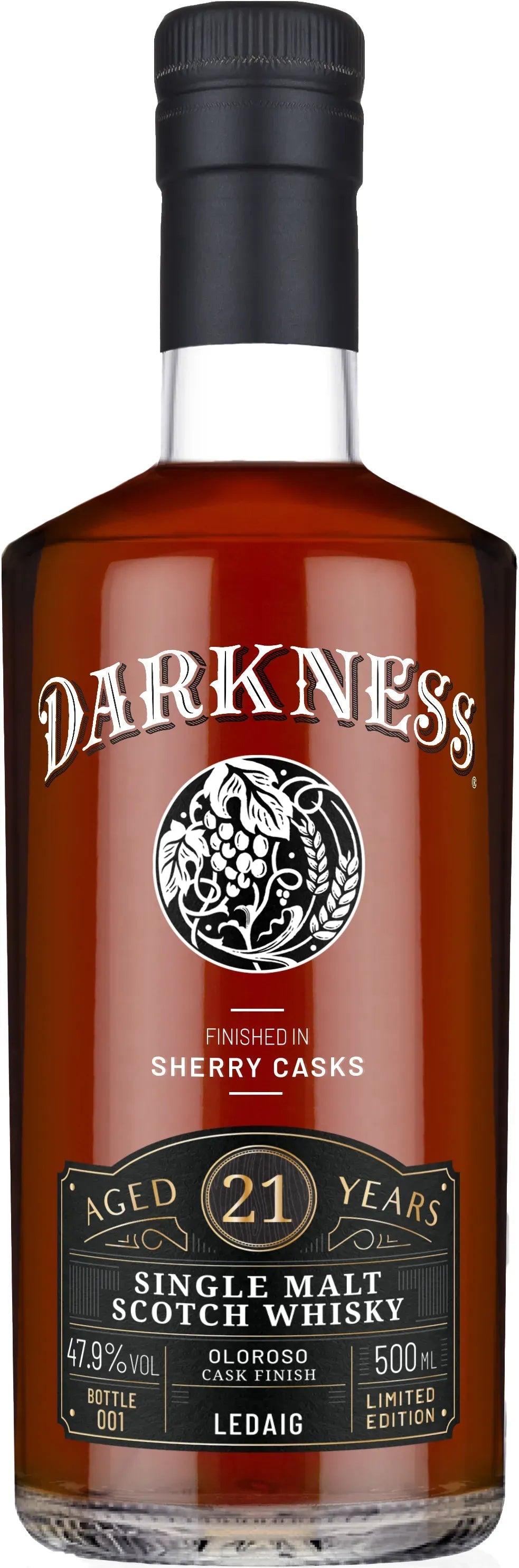 Buy Darkness Ledaig 21 Year Oloroso Single Malt Scotch Whisky 500ml Online at Barrel and Batch