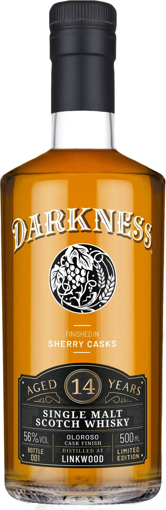 Buy Darkness Linkwood 14 Year Oloroso Single Malt Scotch Whisky 500ml Online at Barrel and Batch