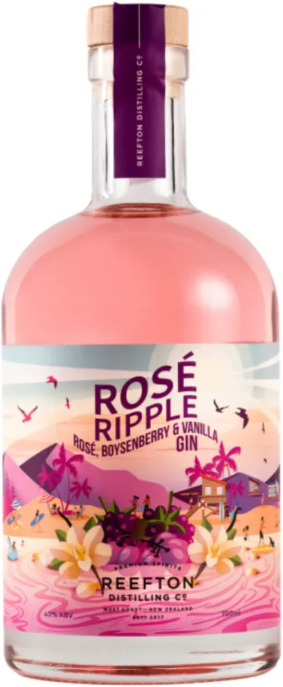 Buy Flavour Gallery Reefton Distilling Rose Ripple Gin 700ml Online at Barrel and Batch