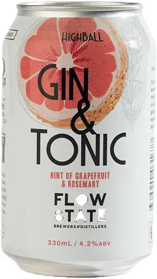 Buy Flowstate Brewers and Distillers Gin & Tonic with Grapefruit & Rosemary 330ml Online at Barrel and Batch
