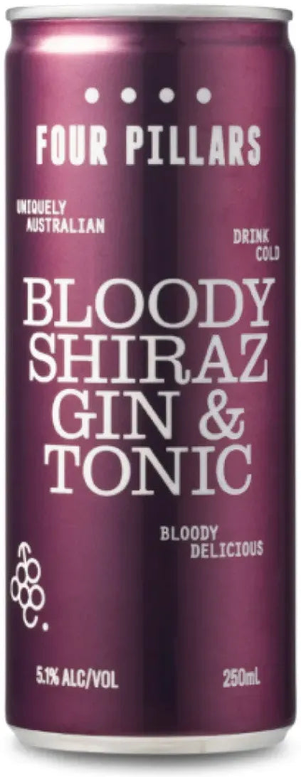 Four Pillars Bloody Shiraz Gin & Tonic 250ml-Pre-Mixed Drinks-Four Pillars-Afterpay-Alcohol-Delivery-Barrel-and-Batch-