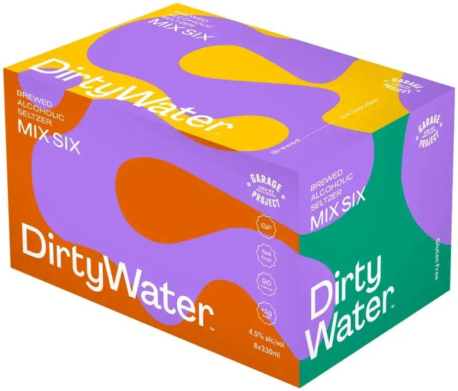 Garage Project Dirty Water Mix Six Seltzer 330ml-Pre-Mixed Drinks-Garage Project-Afterpay-Alcohol-Delivery-Barrel-and-Batch-