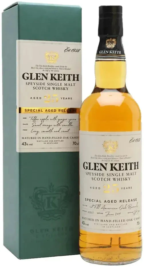 Buy Glen Keith 25 Year Old Single Malt Scotch Whisky 700ml Online at Barrel and Batch