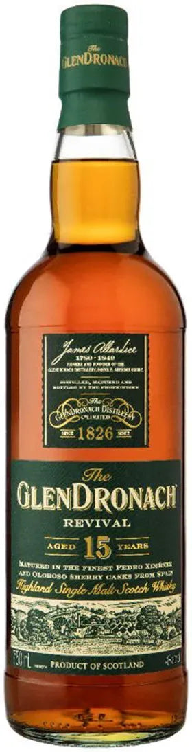 Buy Glendronach 15 Year Old Revival Pedro Ximenez & Oloroso Single Malt Scotch Whisky 700ml Online at Barrel and Batch