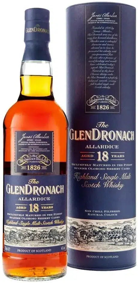 Buy Glendronach 18 Year Old Allardice Malt Scotch Whisky 700ml Online at Barrel and Batch