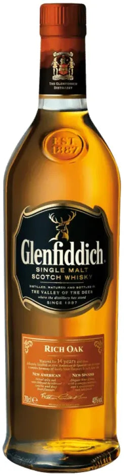 Glenfiddich 14 Year Old Rich Oak Malt Scotch Whisky 700ml-Spirits-Glenfiddich-Afterpay-Alcohol-Delivery-Barrel-and-Batch-