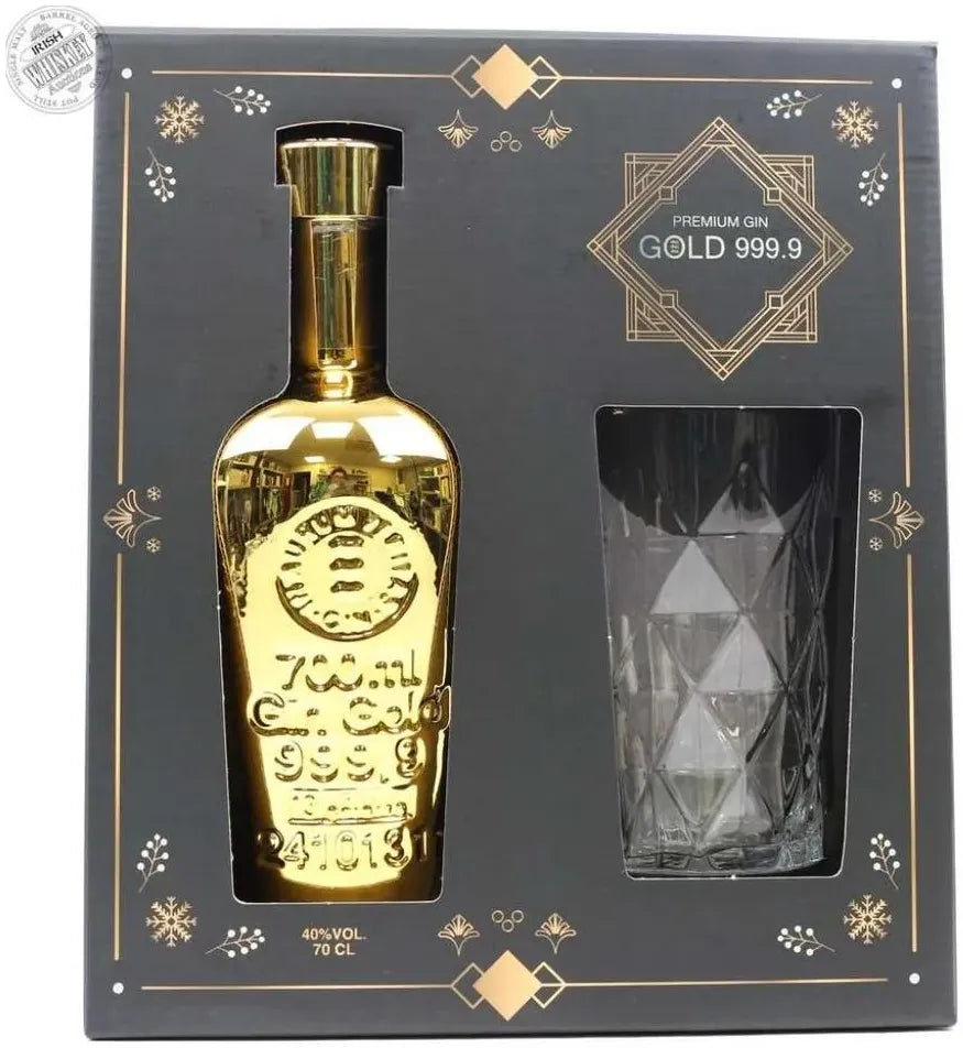 Gold 999.9 Gin and Glass Gift Pack 700ml-Spirits-Gold 999.9-Afterpay-Alcohol-Delivery-Barrel-and-Batch-