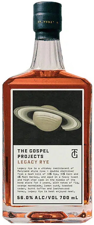 Gospel Projects Legacy Rye Whisky 700ml