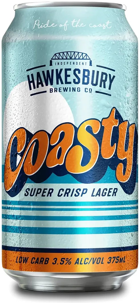 Hawkesbury Brewing Co Coasty Lager 24 Pack Cans 375ml | Barrel & Batch