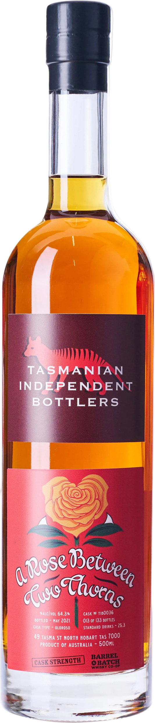 Buy Heartwood & TIB Stables A Rose Between Two Thorns Cask Strength Blended Whisky 500ml Online at Barrel and Batch