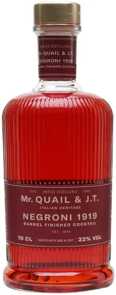 Buy Mr Quail & J.T. Negroni 1919 Barrel Finished Cocktail 700ml Online at Barrel and Batch