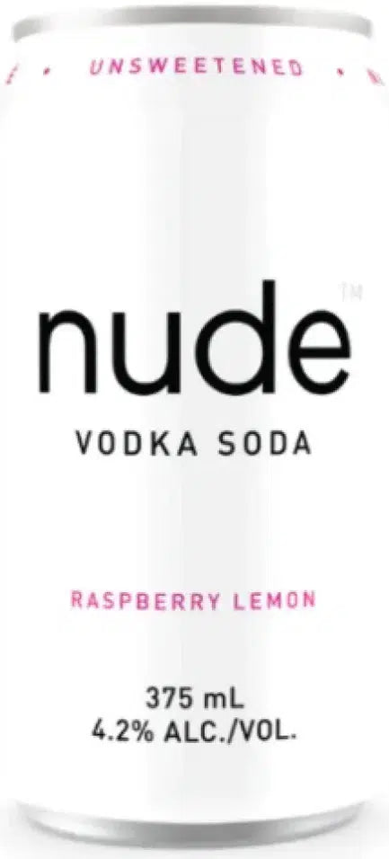 Nude Vodka Soda Raspberry Lemon Seltzer 375ml-Pre-Mixed Drinks-Nude-Afterpay-Alcohol-Delivery-Barrel-and-Batch-