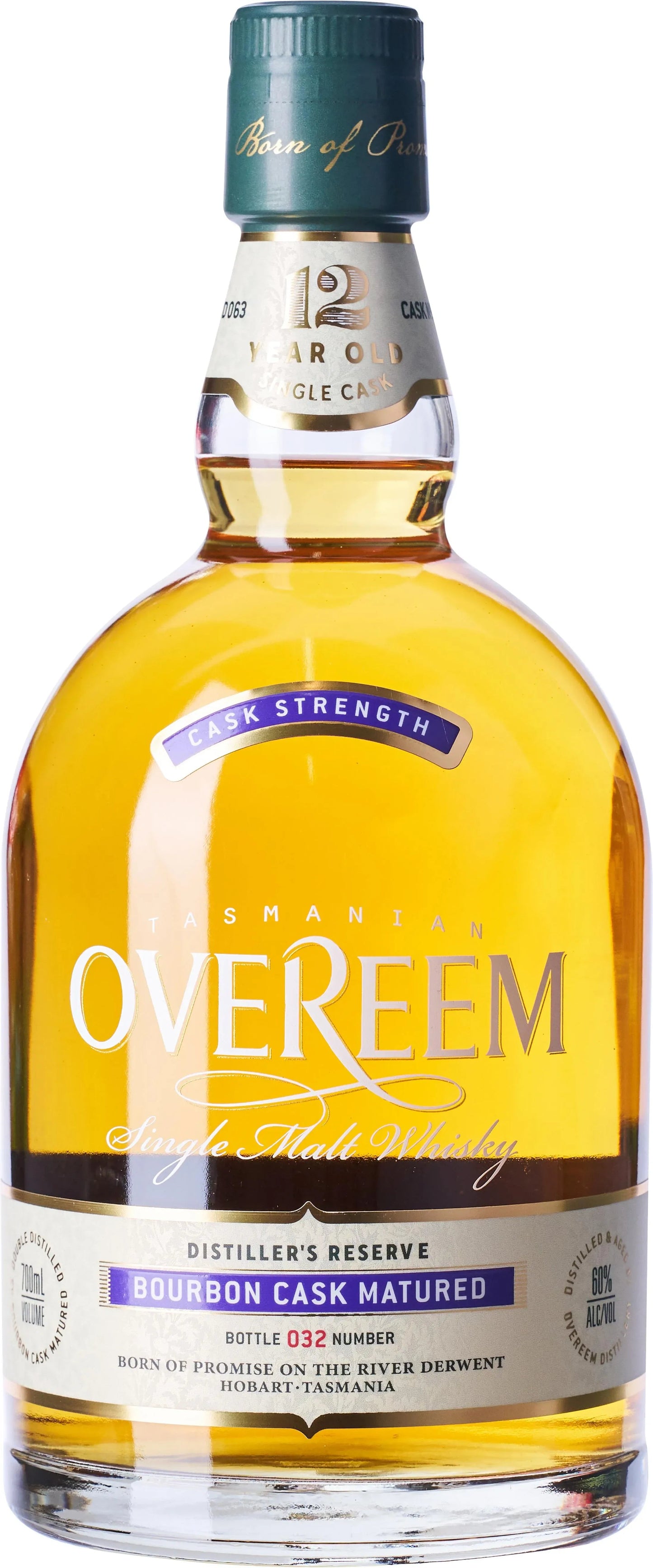 Buy Overeem 12 Year Old Cask Strength Single Cask Bourbon 60% Single Malt Whisky 700ml Online at Barrel and Batch