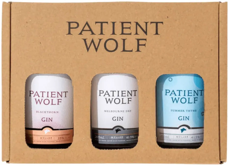 Patient Wolf Gin Gift Pack 3 x 200ml-Spirits-Patient Wolf-Afterpay-Alcohol-Delivery-Barrel-and-Batch-