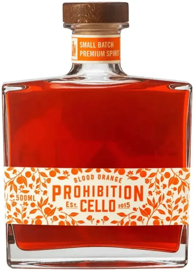 Buy Prohibition Cello Blood Orange Liqueur 500ml Online at Barrel and Batch