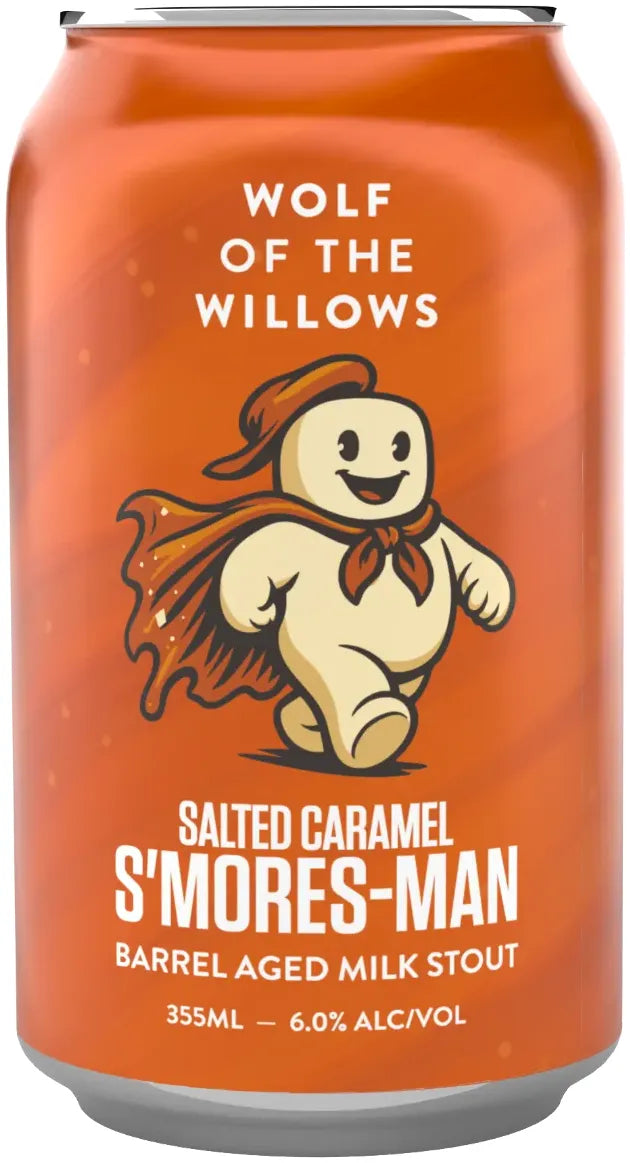 Wolf Of The Willows Salted Caramel S'mores-Man Barrel Aged Milk Stout 6% 24 Pack Cans 355ml | Barrel & Batch
