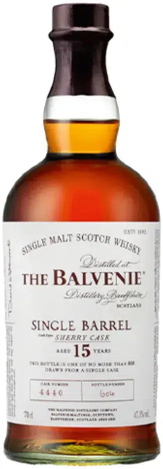 Buy The Balvenie 15 Year Old Single Barrel Sherry Cask Scotch Whisky 700ml Online at Barrel and Batch
