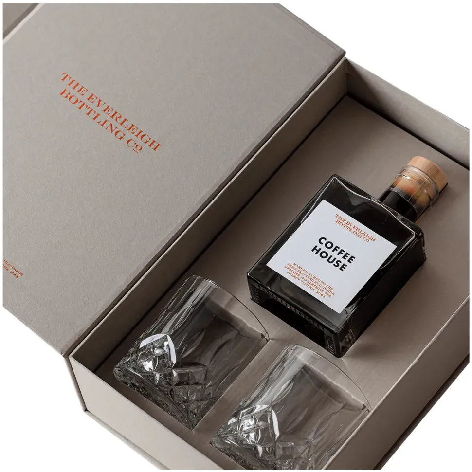 The Everleigh Bottling Co One To Share Coffee House & Glasses Gift 500ml-Spirits-The Everleigh Bottling Co-Afterpay-Alcohol-Delivery-Barrel-and-Batch-