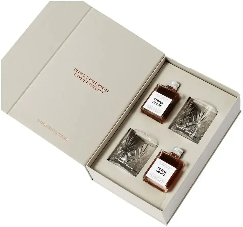 Buy The Everleigh Bottling Co Two Of A Kind Coffee House &Glasses Gift Set 85ml Online at Barrel and Batch