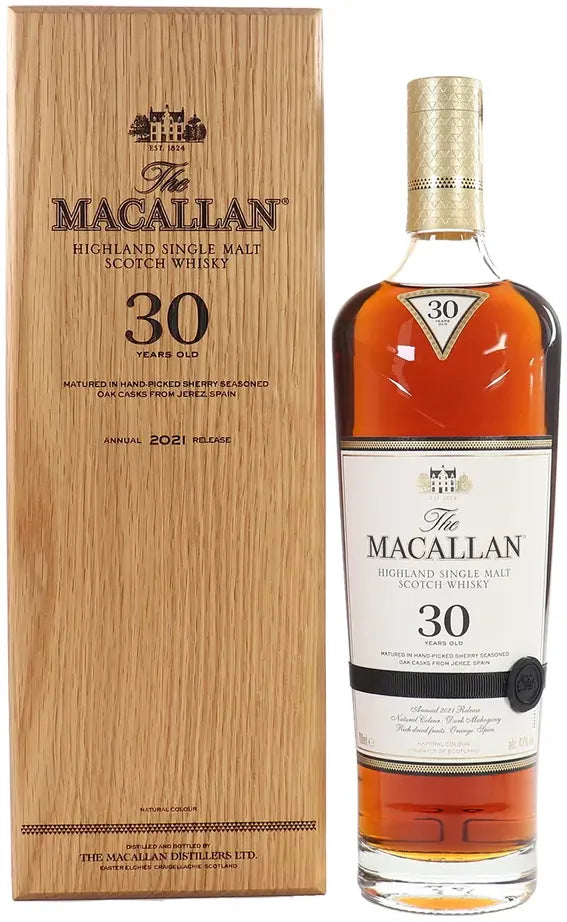 The Macallan 30 Year Old Sherry Oak Single Malt Scotch Whisky 700ml-Spirits-The Macallan-Afterpay-Alcohol-Delivery-Barrel-and-Batch-