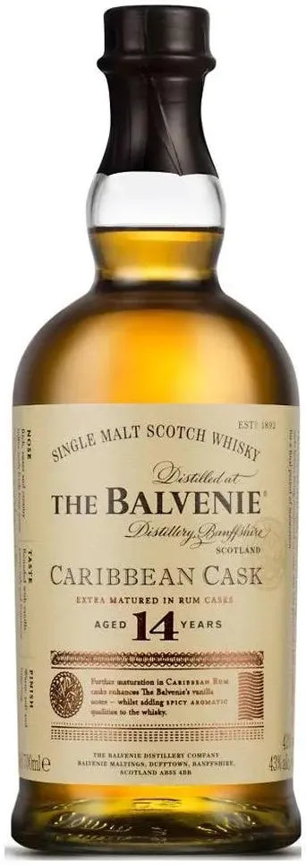 Buy The Balvenie 14 Year Old Caribbean Cask Single Malt Scotch Whisky 700ml Online at Barrel and Batch