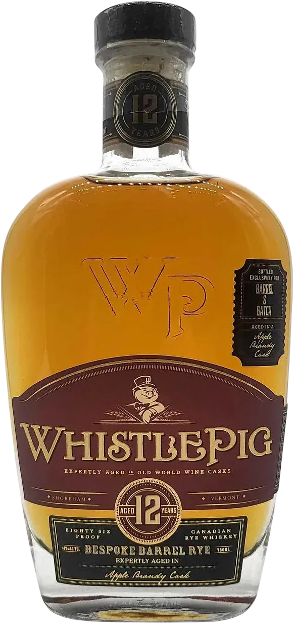Buy WhistlePig 12 Year Old Single Barrel Apple Brandy Cask Rye Whiskey 750ml Online at Barrel and Batch