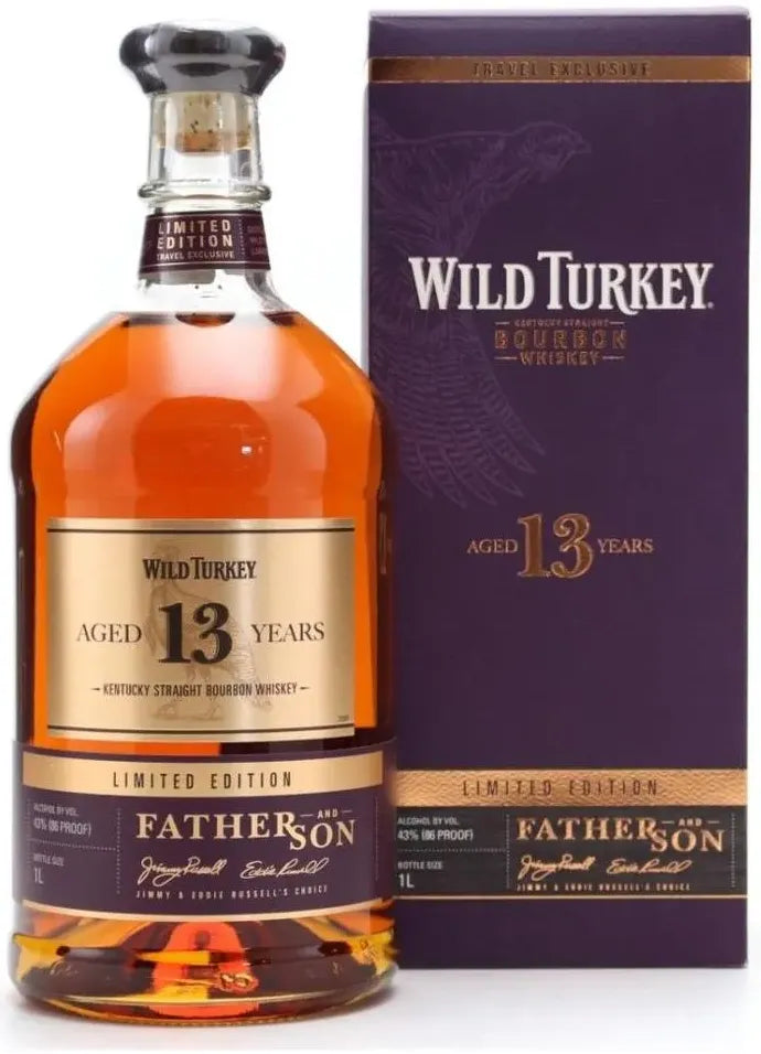 Wild Turkey 13 Year Old Father & Son Bourbon Whiskey 1L-Spirits-Wild Turkey-Afterpay-Alcohol-Delivery-Barrel-and-Batch-