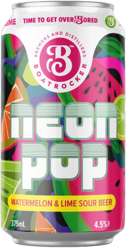 Boatrocker Neon Pop Watermelon & Lime Sour 4.5% 24 Pack Cans 375ml