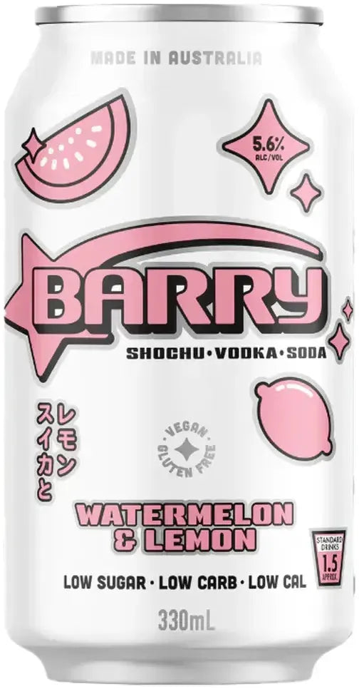 Barry Watermelon & Lemon 5.6% 4 Pack Cans 330ml | Barrel & Batch