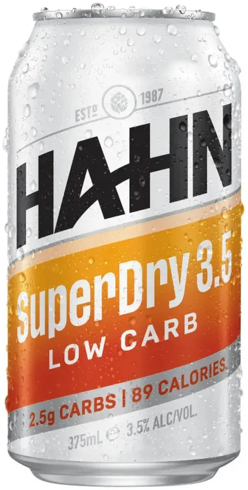 Hahn Super Dry 3.5% 30 Pack Cans 375ml | Barrel & Batch