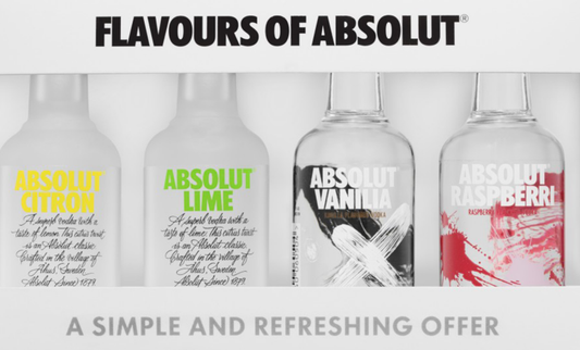 Absolut Flavours Miniatures Mixed Gift Pack 4 x 50ml