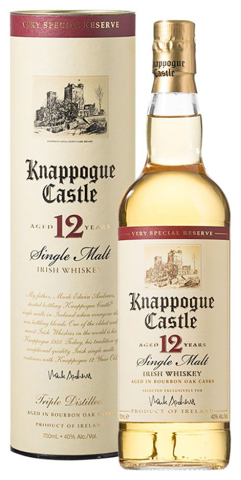 Knappogue Castle 12 Year Old Single Malt Irish Whiskey 700ml