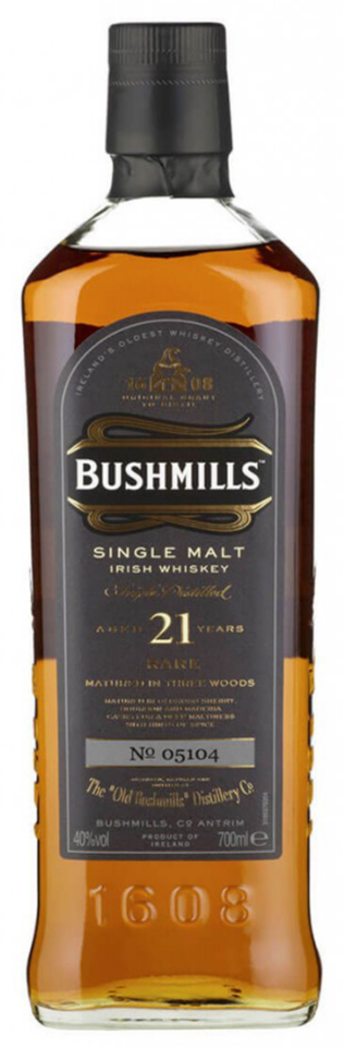 Bushmills 21 Year Old Single Malt Irish Whiskey 700ml