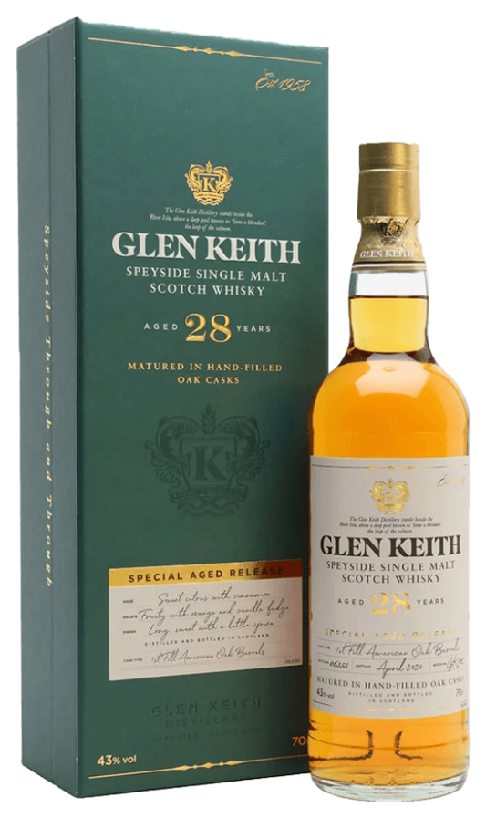 Glen Keith 28 Year Old Single Malt Scotch Whisky 700ml