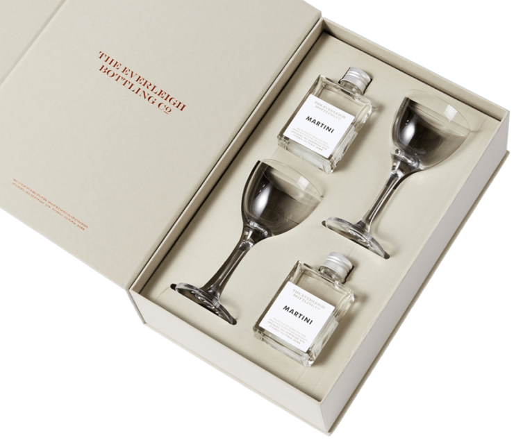The Everleigh Bottling Co Two Of A Kind Martini & Glasses Gift Pack 85ml