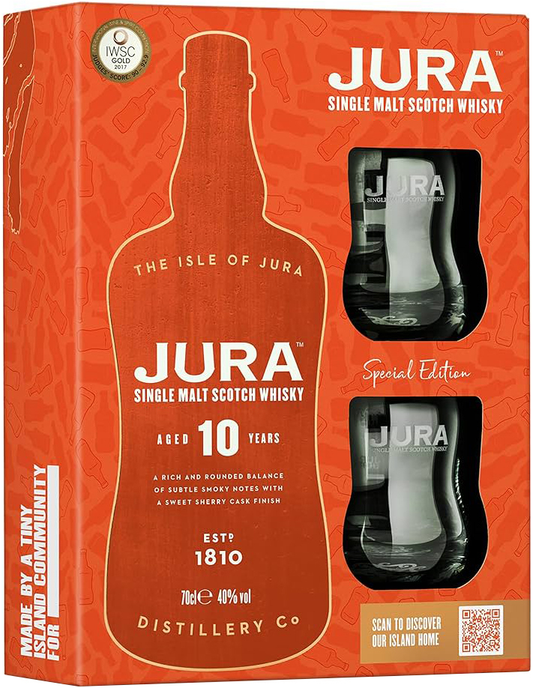 Isle Of Jura 10yo Glass Gift Pack 700ml