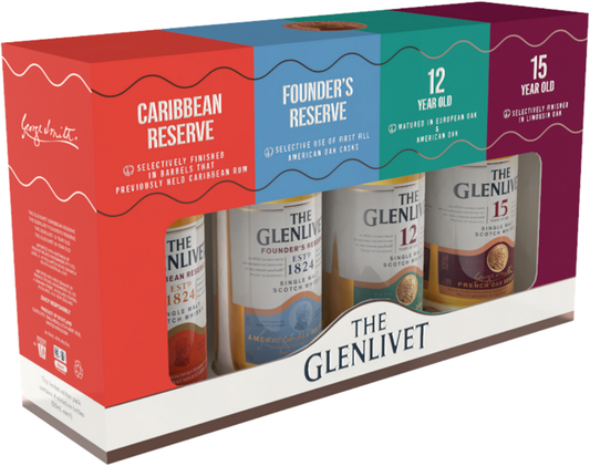 The Glenlivet Single Malt Scotch Whisky Tasting Kit 4 x 50ml