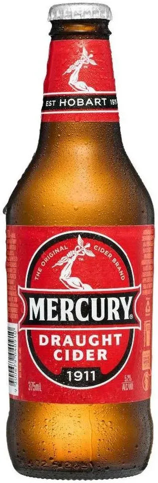 Mercury Draught Cider Stubbies 5.2% Bottles 375ml | Barrel & Batch
