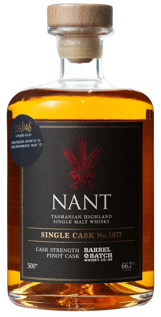Nant 6 Year Old Cask Strength Pinot Noir Single Cask 1877 Single Malt Whisky 500ml