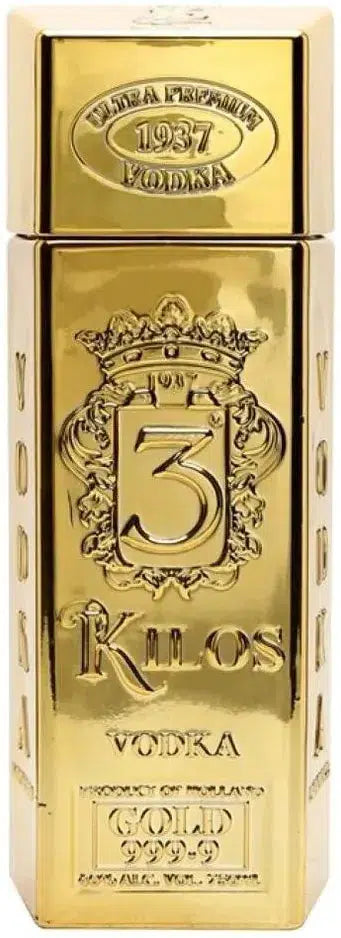 3 Kilos Gold Bar Dutch Vodka 1L-Spirits-3 Kilos-Afterpay-Alcohol-Delivery-Barrel-and-Batch-
