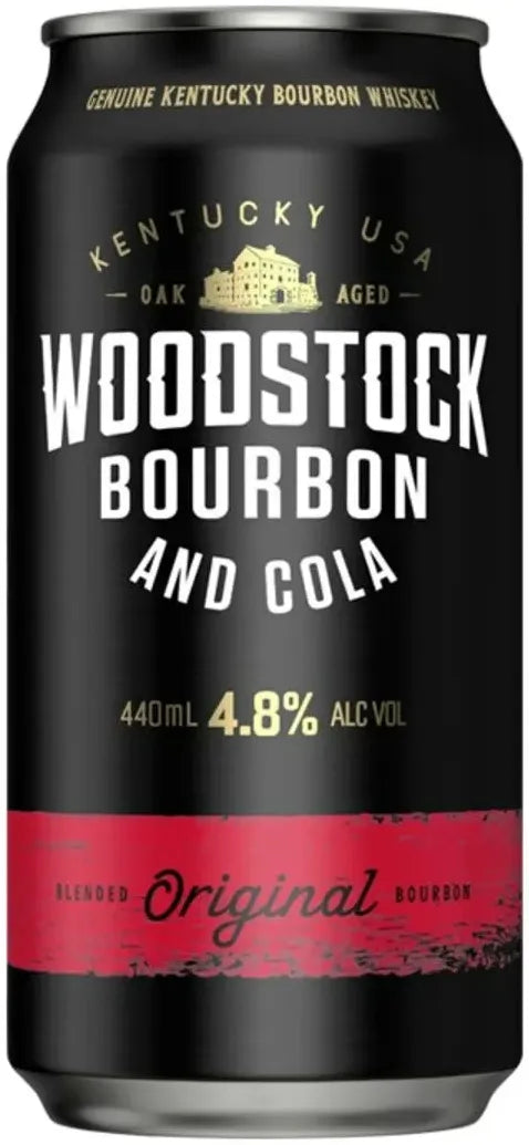Woodstock Bourbon & Cola 4.8% 10 Pack Cans 375ml | Barrel & Batch