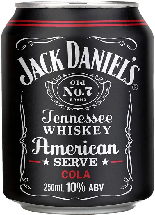 Jack Daniel's Americans Serve & Cola 10% 4 Pack Cans 250ml | Barrel & Batch